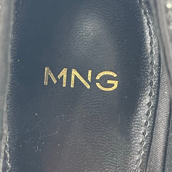 Mango MNG Black Rhinestone Pointed Toe Slip On Stiletto Heels Pump Shoes Sz 8.5 - Picture 5 of 6